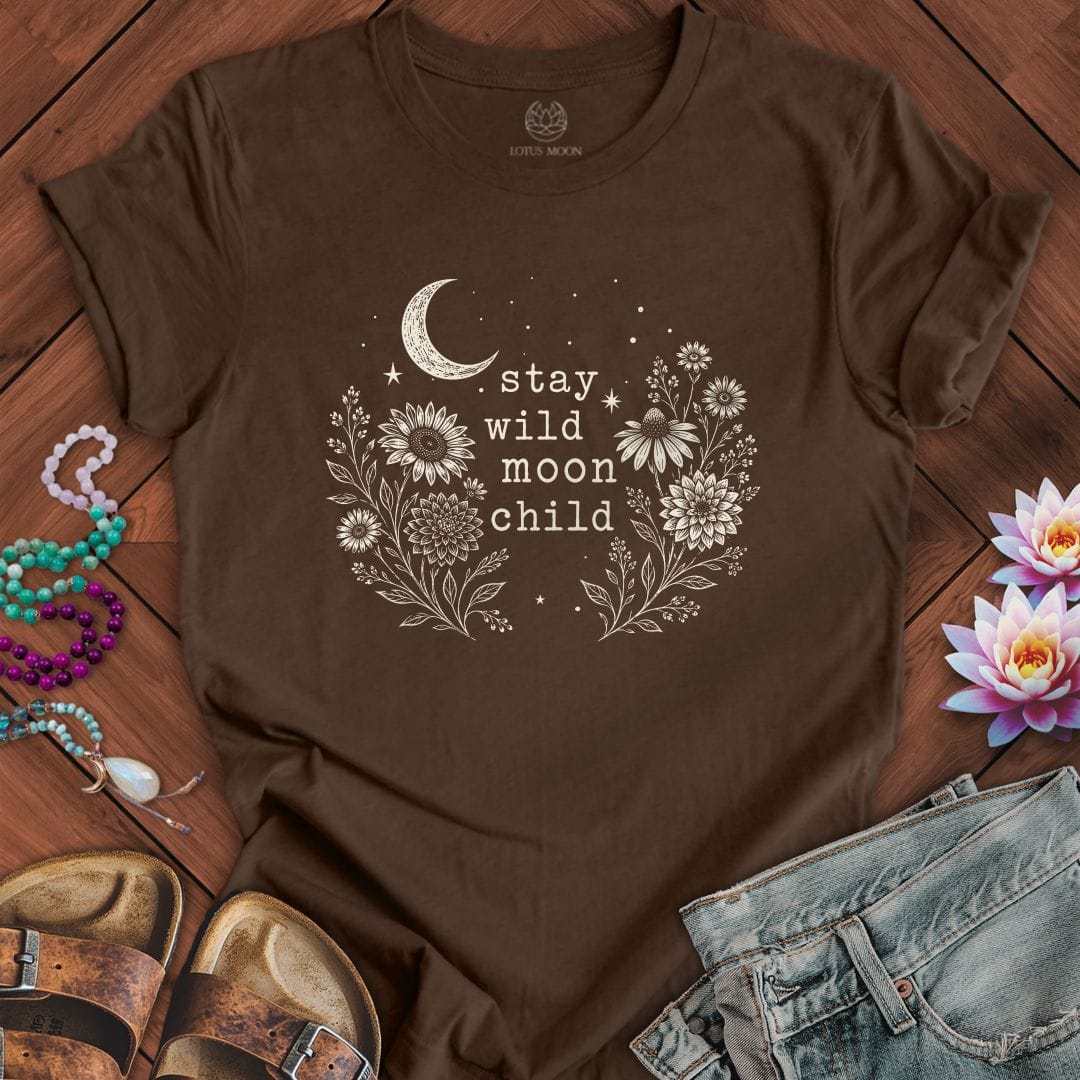 Printify T-Shirt Stay Wild Autumn Tee Heather Brown / S