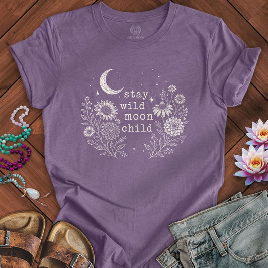Stay Wild Autumn Tee Heather Purple