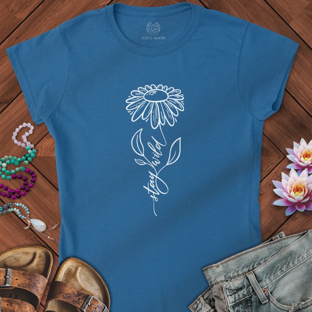 Stay Wild Flower Fitted Tee Royal