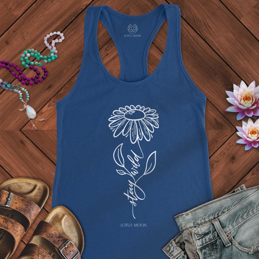 Stay Wild Flower Tank Solid Royal