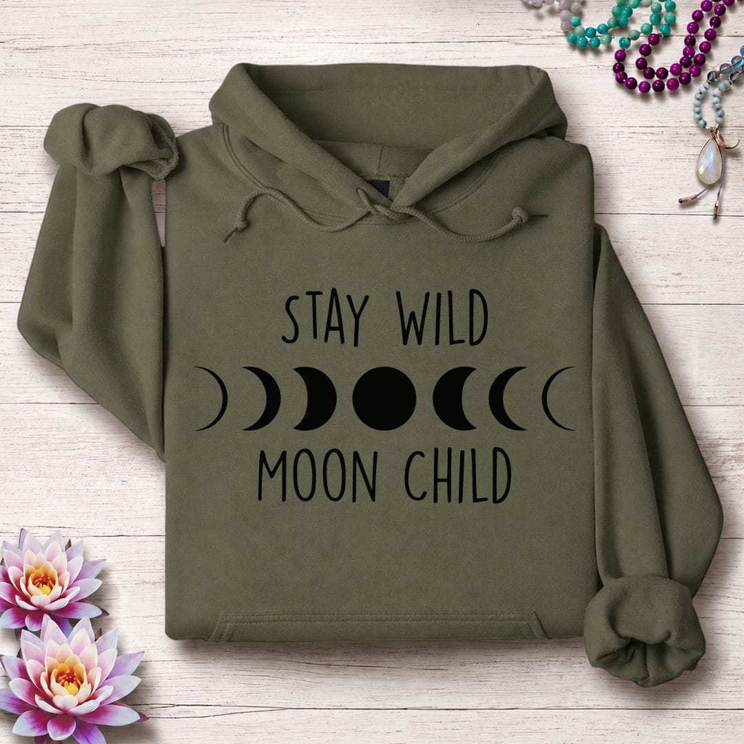 Printify Hoodie Stay Wild Hoodie Military Green / S
