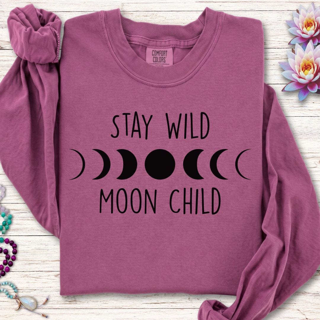 Printify Long-sleeve Stay Wild Long Sleeve Tee Berry / S