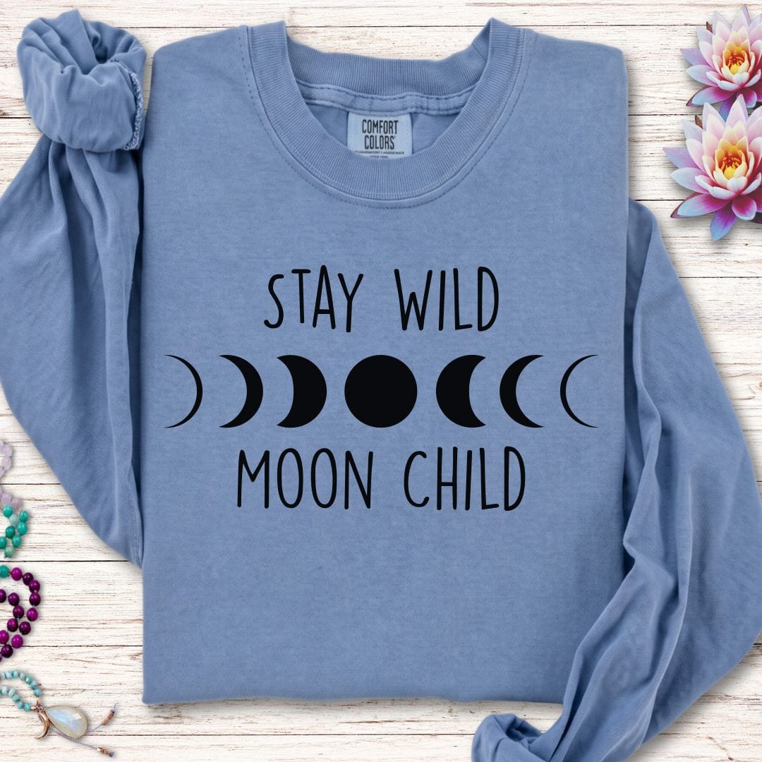 Printify Long-sleeve Stay Wild Long Sleeve Tee Blue Jean / S