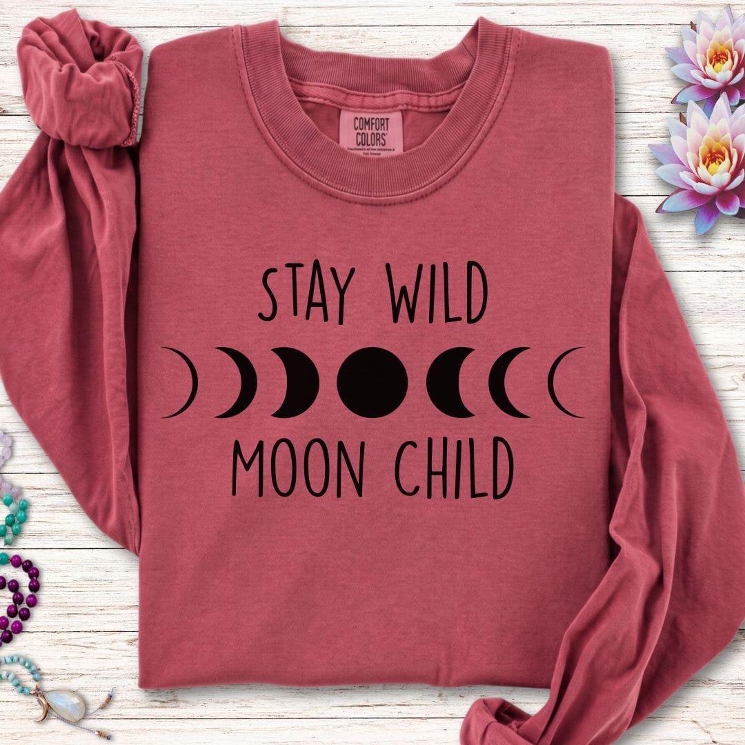 Printify Long-sleeve Stay Wild Long Sleeve Tee Crimson / S