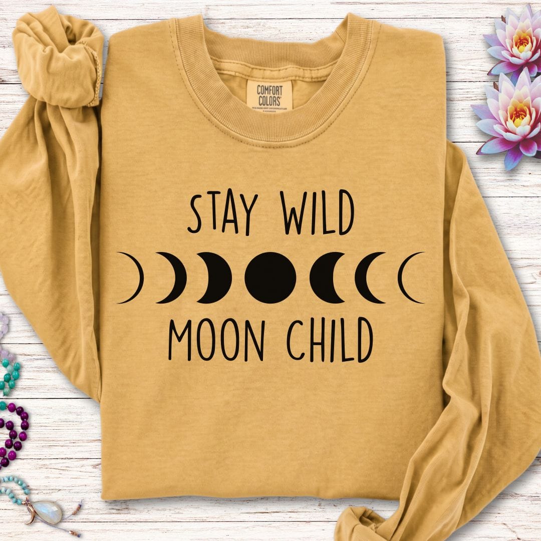 Printify Long-sleeve Stay Wild Long Sleeve Tee Mustard / S