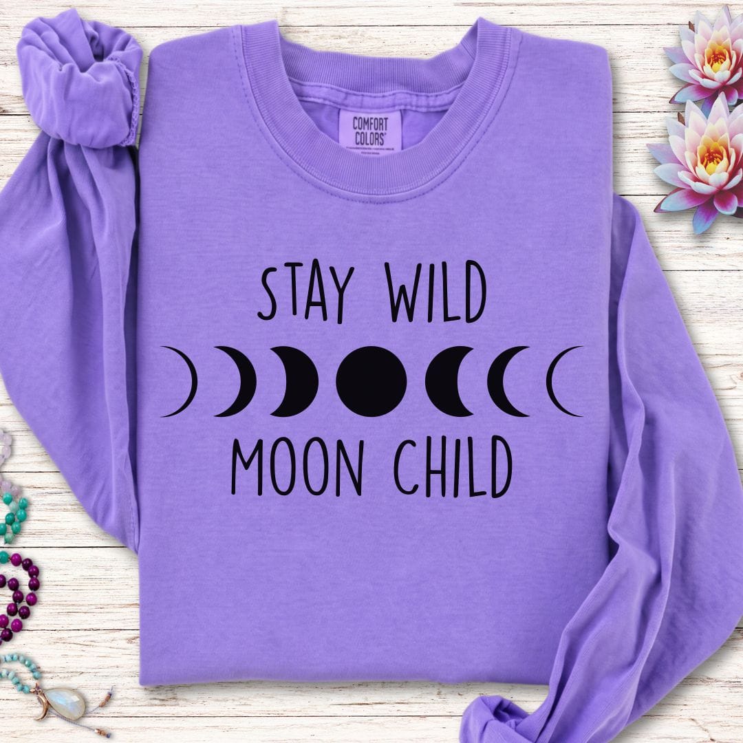 Printify Long-sleeve Stay Wild Long Sleeve Tee Violet / S