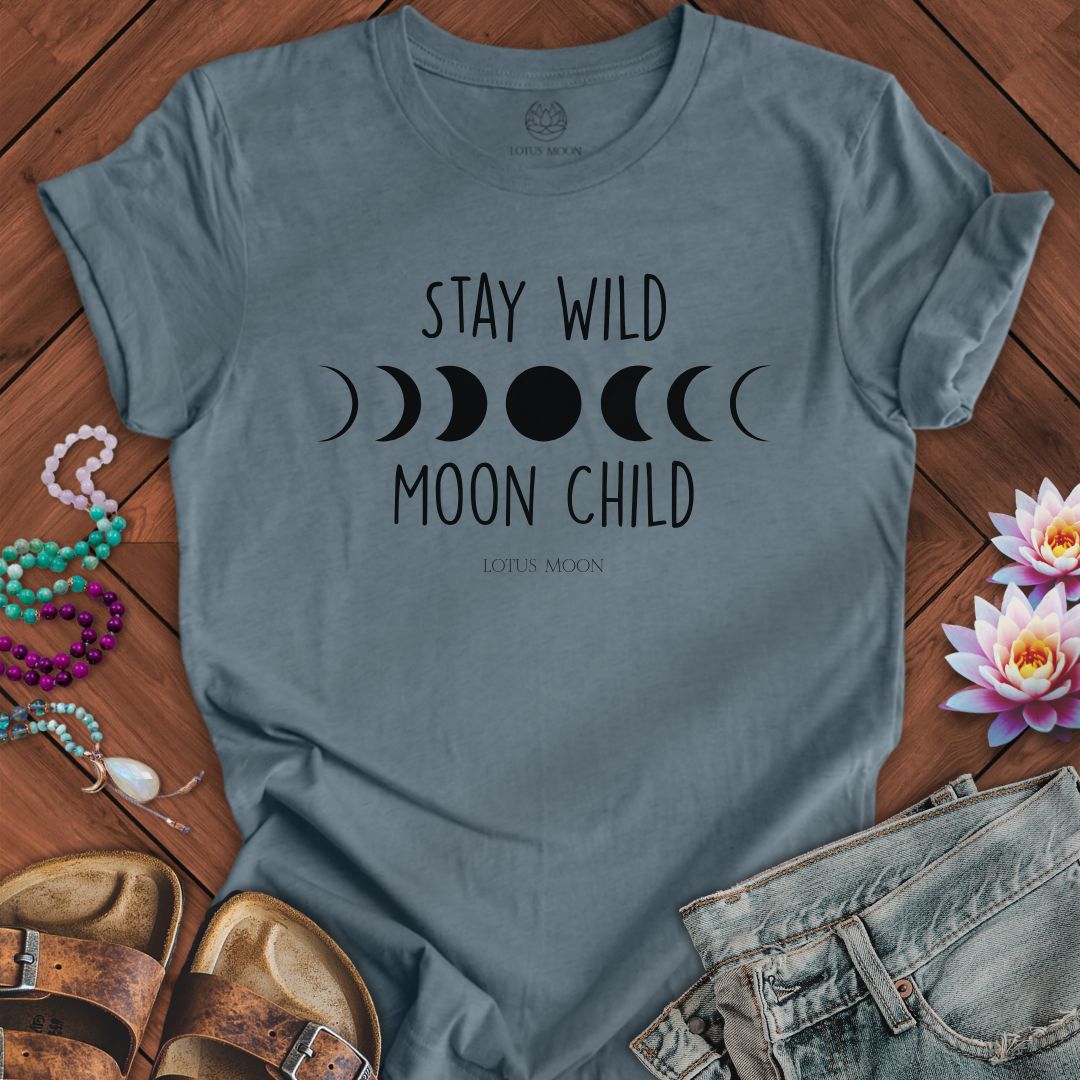 Stay Wild Tee Heather Slate