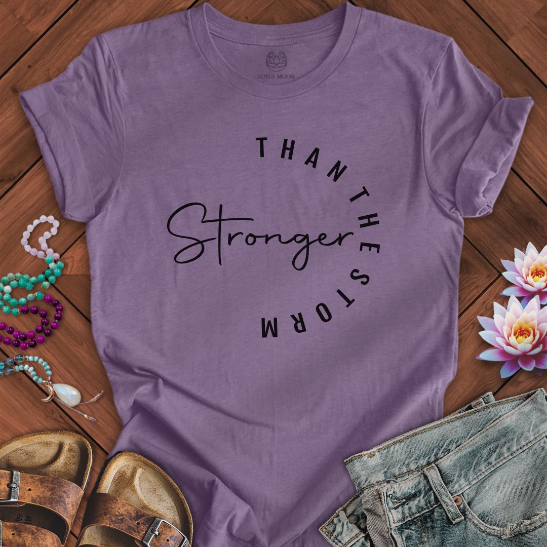 Stronger Than The Storm Tee Heather Purple