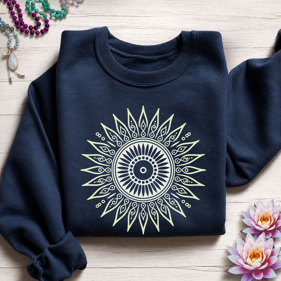 Summer Sun Mandala Sweatshirt Navy