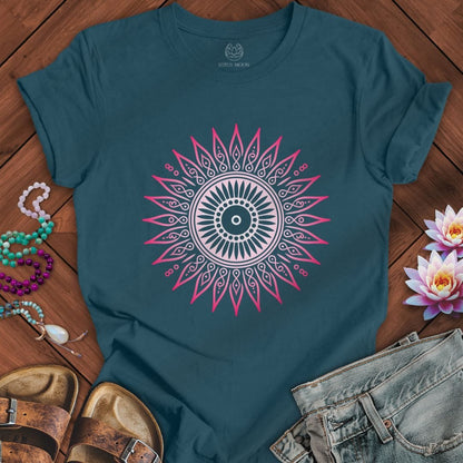 Printify T-Shirt Summer Sun Mandala Tee Deep Teal / S