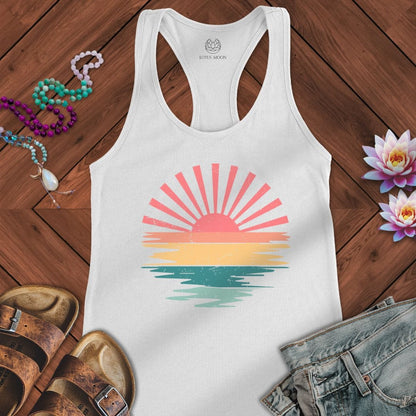 Summer Sunset Tank Solid White