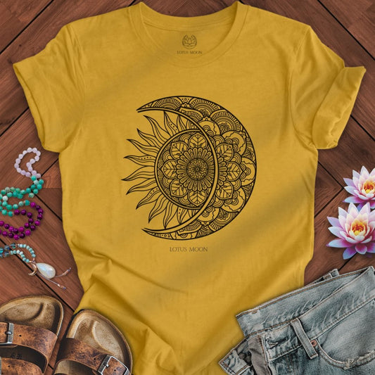 Sun And Moon Mandala Tee Heather Mustard