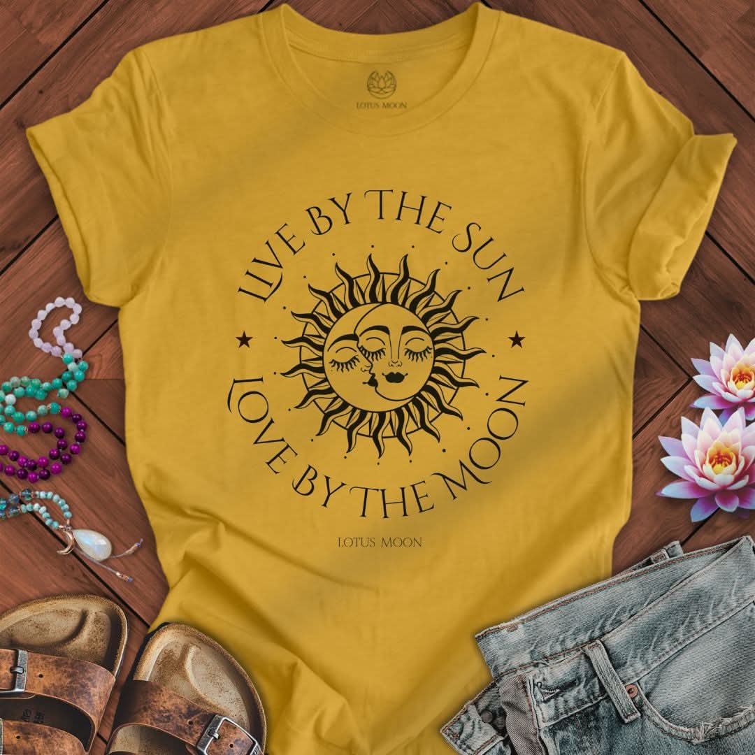 Sun and Moon Tee Heather Mustard