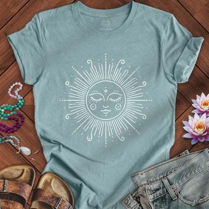 Sun Goddess Tee Heather Blue Lagoon
