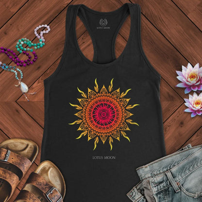 Sun Mandala Tank Solid Black