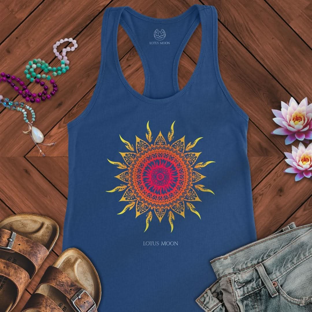 Sun Mandala Tank Solid Royal