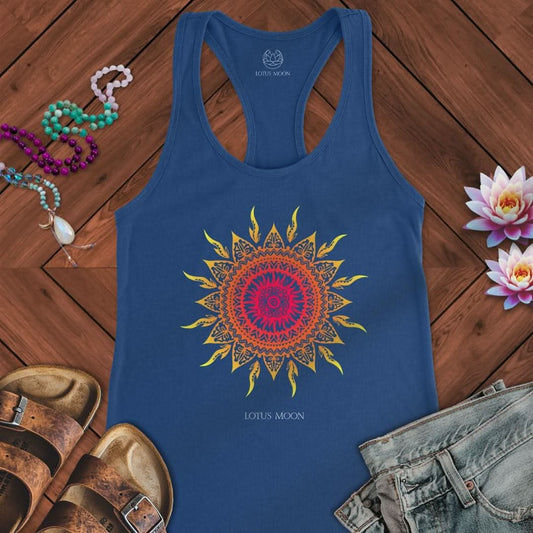 Sun Mandala Tank Solid Royal