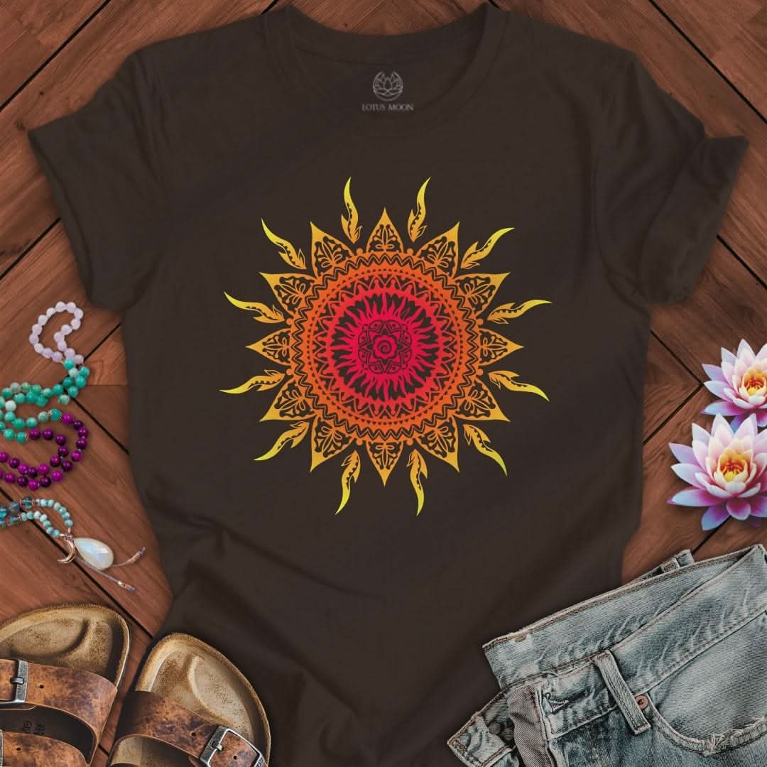 Sun Mandala Tee Brown
