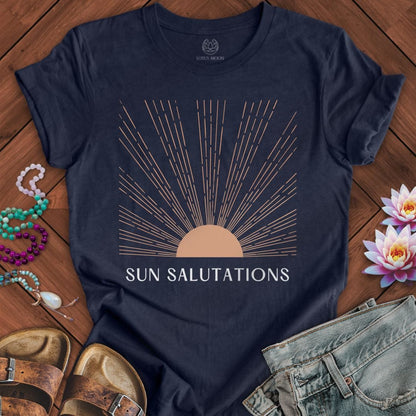 Sun Salutations Tee Heather Midnight Navy