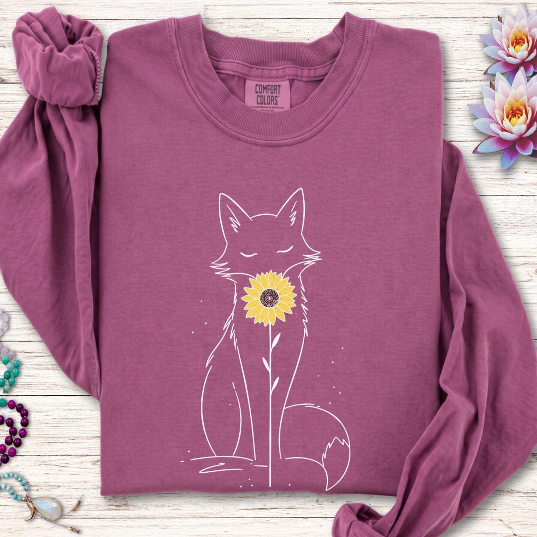 Sunflower Fox Long Sleeve Tee Berry