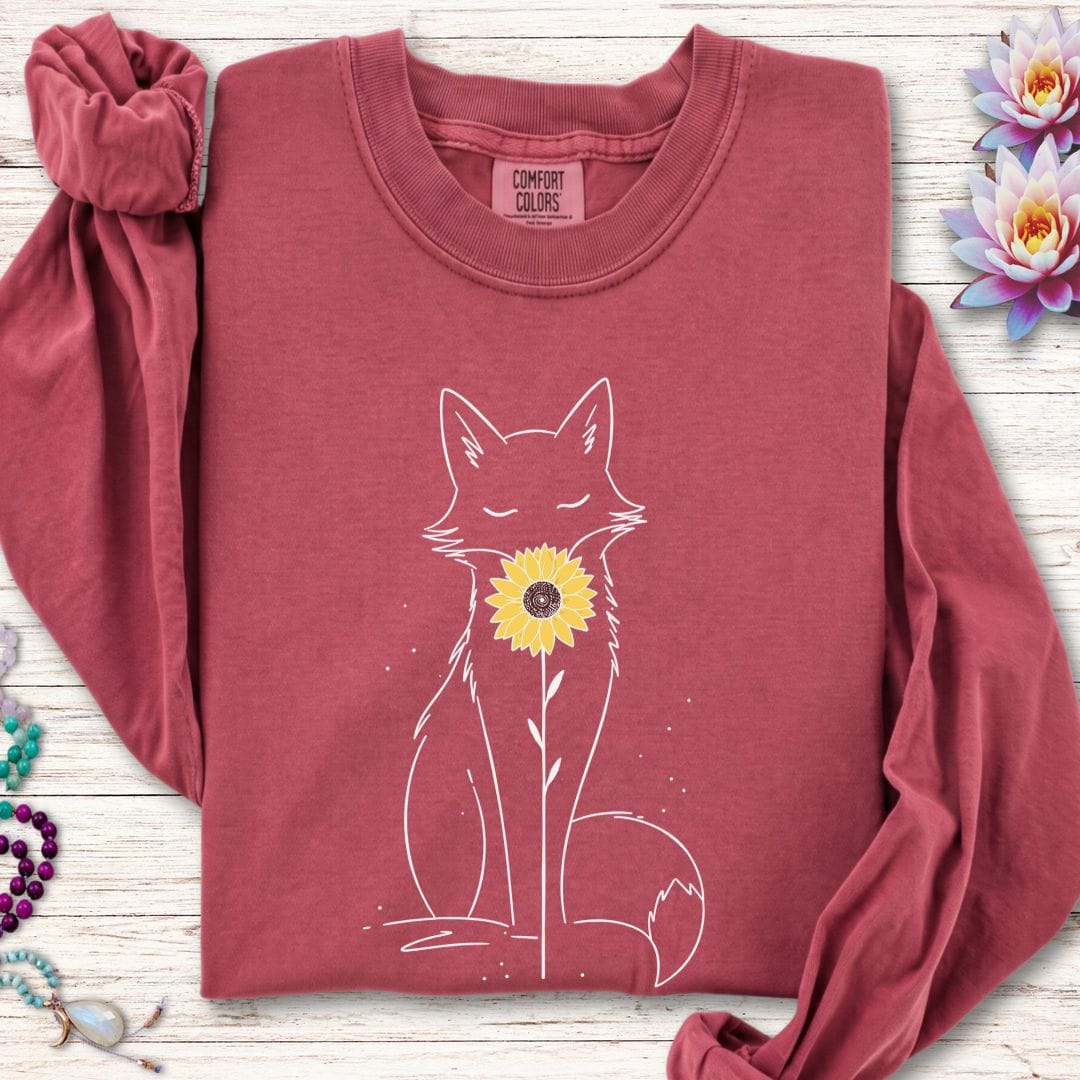 Sunflower Fox Long Sleeve Tee Crimson