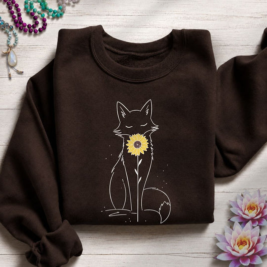 Sunflower Fox Sweatshirt Dark Chocolate