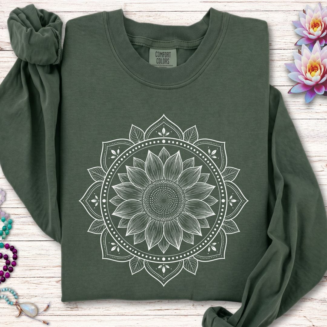 Sunflower Mandala Long Sleeve Tee Hemp