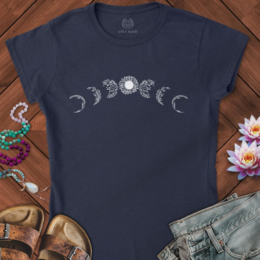 Sunflower Moon Phases Fitted Tee Navy