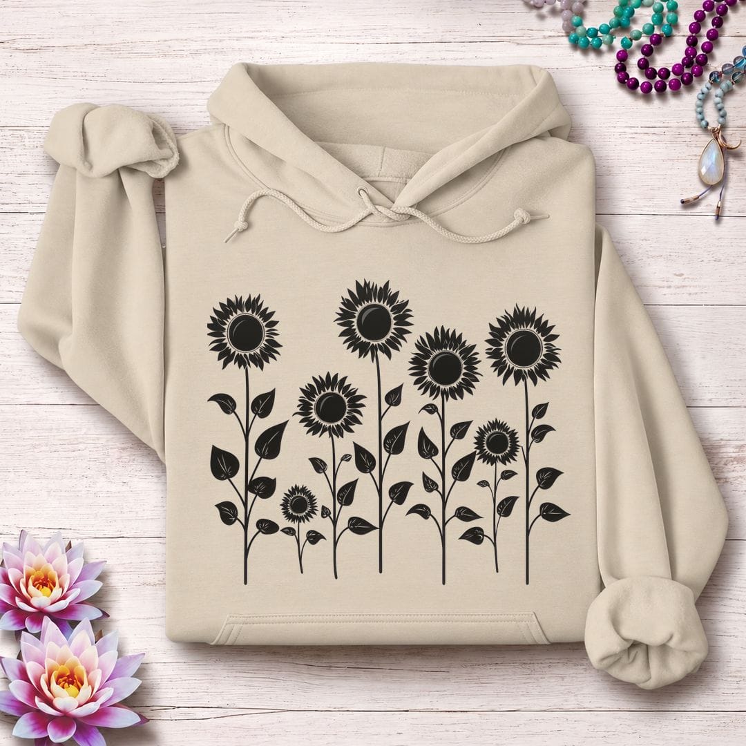 Printify Hoodie Sunflowers Hoodie Sand / S
