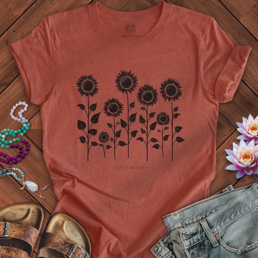 Sunflowers Tee Heather Clay