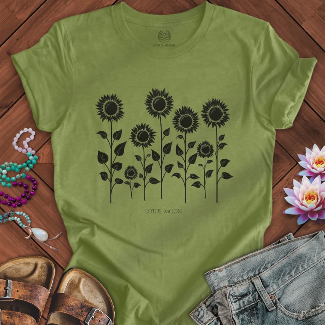 Sunflowers Tee Heather Green