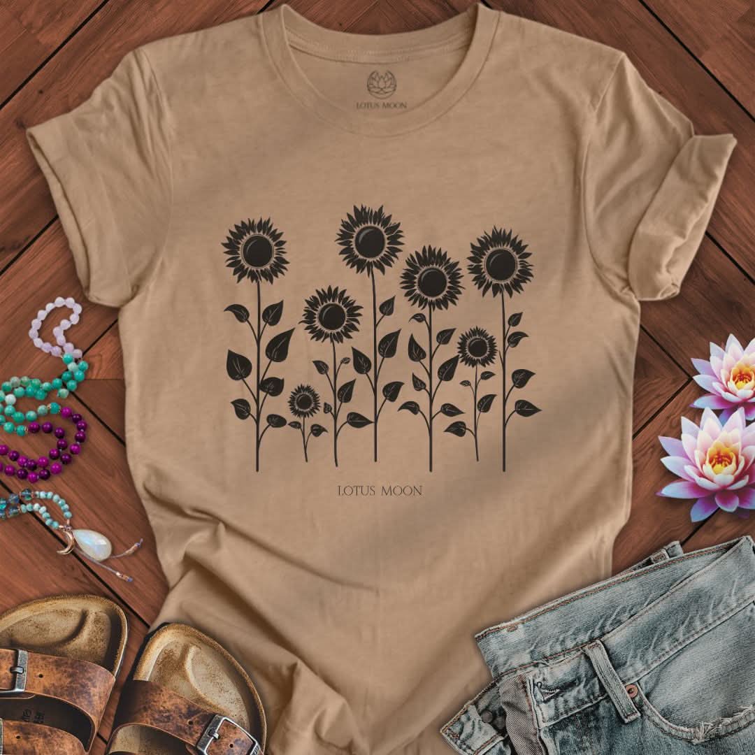 Sunflowers Tee Heather Tan