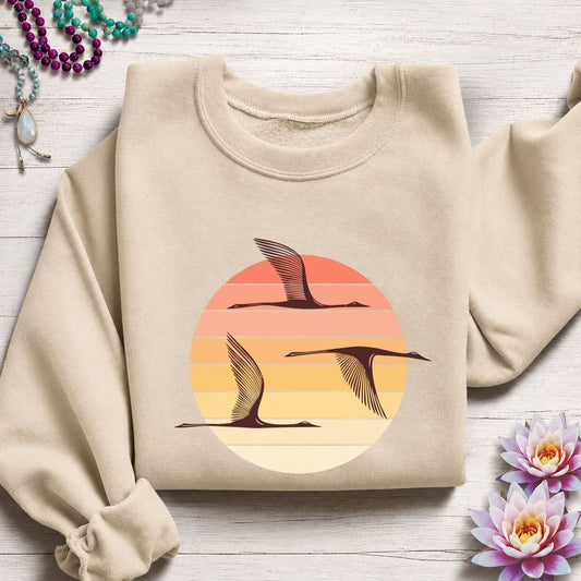 Sunset Herons Sweatshirt Sand