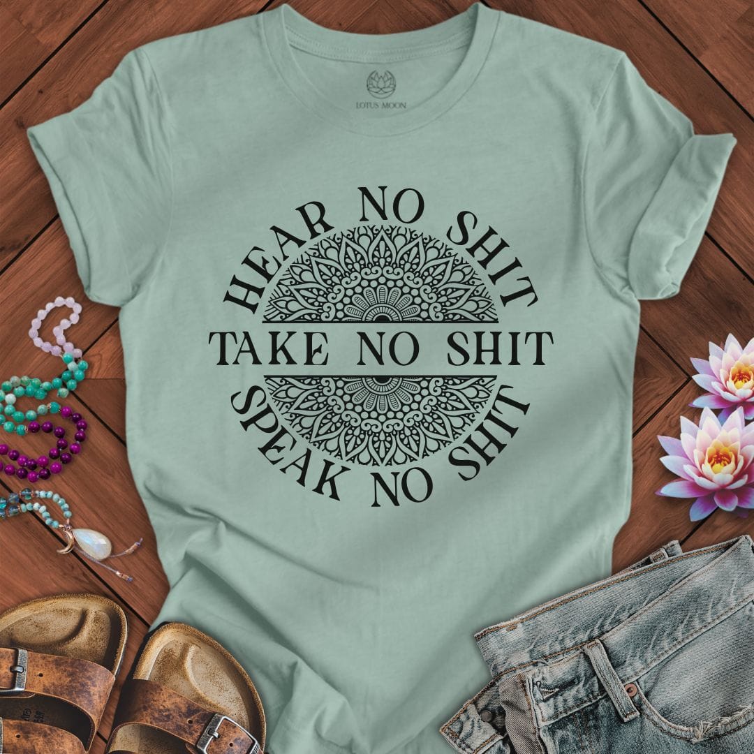 Take No Shit Tee Dusty Blue