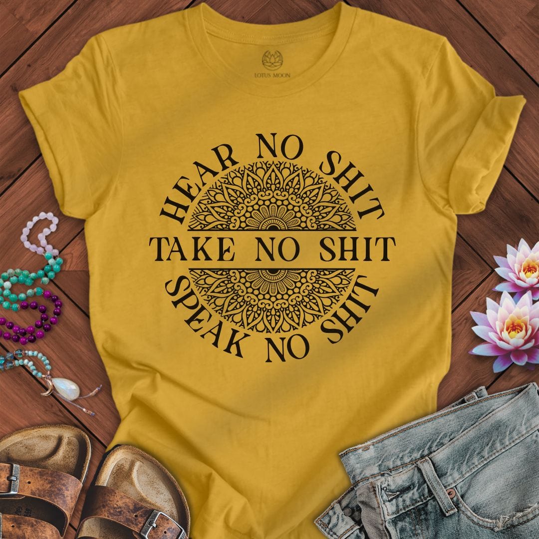 Take No Shit Tee Heather Mustard