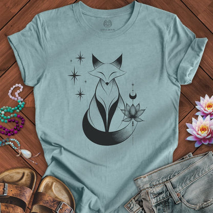 Tattoo Fox Tee Heather Blue Lagoon