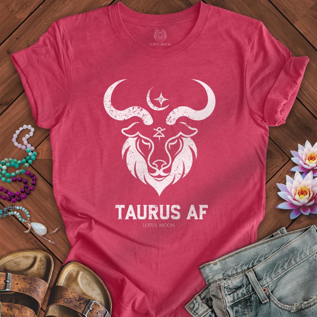 Lotus Moon Co. T-Shirt Taurus AF Tee Heather Raspberry / S