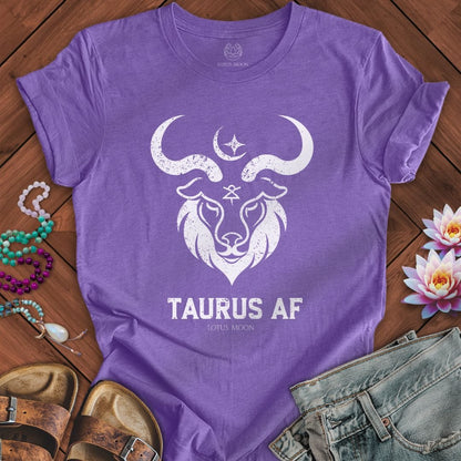 Lotus Moon Co. T-Shirt Taurus AF Tee Heather Team Purple / S