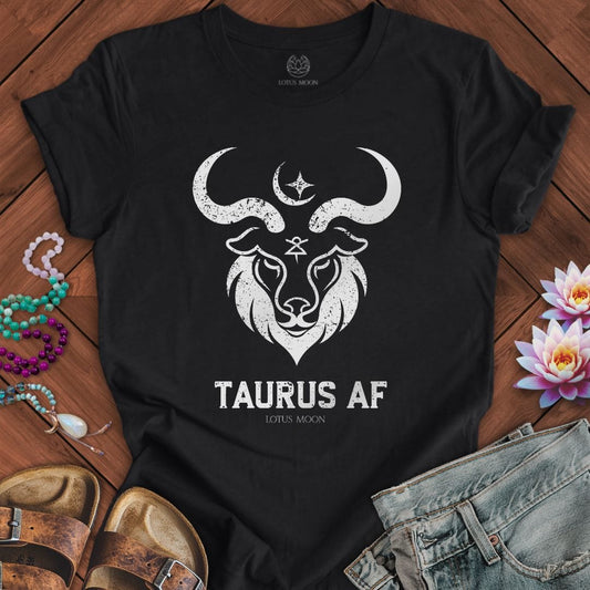 Lotus Moon Co. T-Shirt Taurus AF Tee Solid Black Blend / S