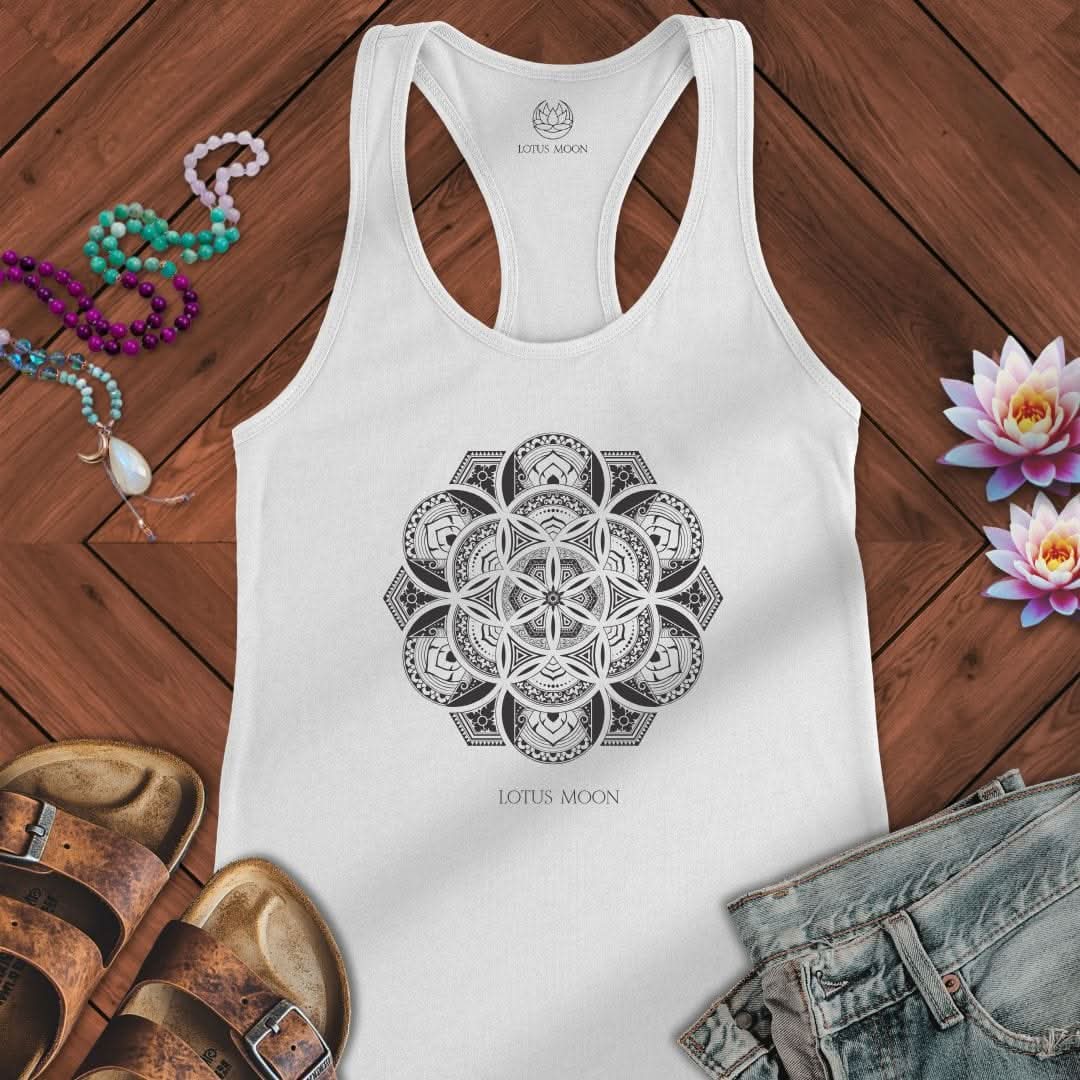 Thai Mandala Tank Solid White
