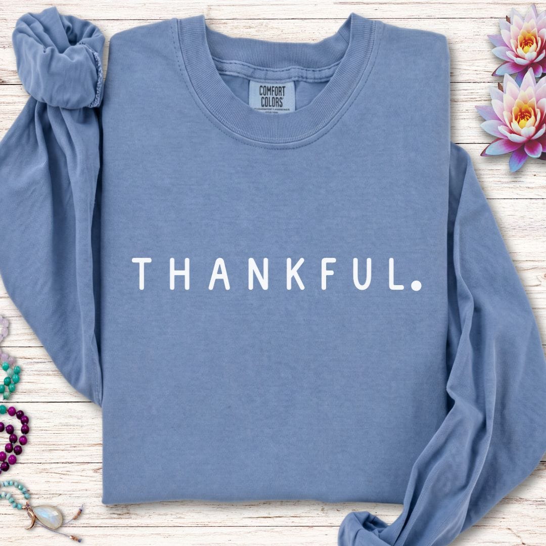Thankful Long Sleeve Tee Blue Jean