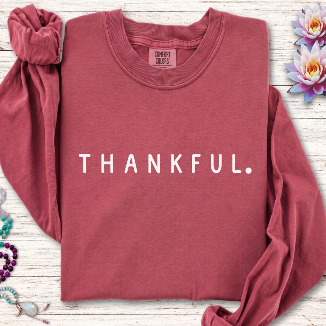 Thankful Long Sleeve Tee Crimson