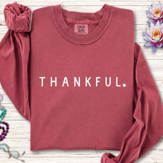 Thankful Long Sleeve Tee Crimson