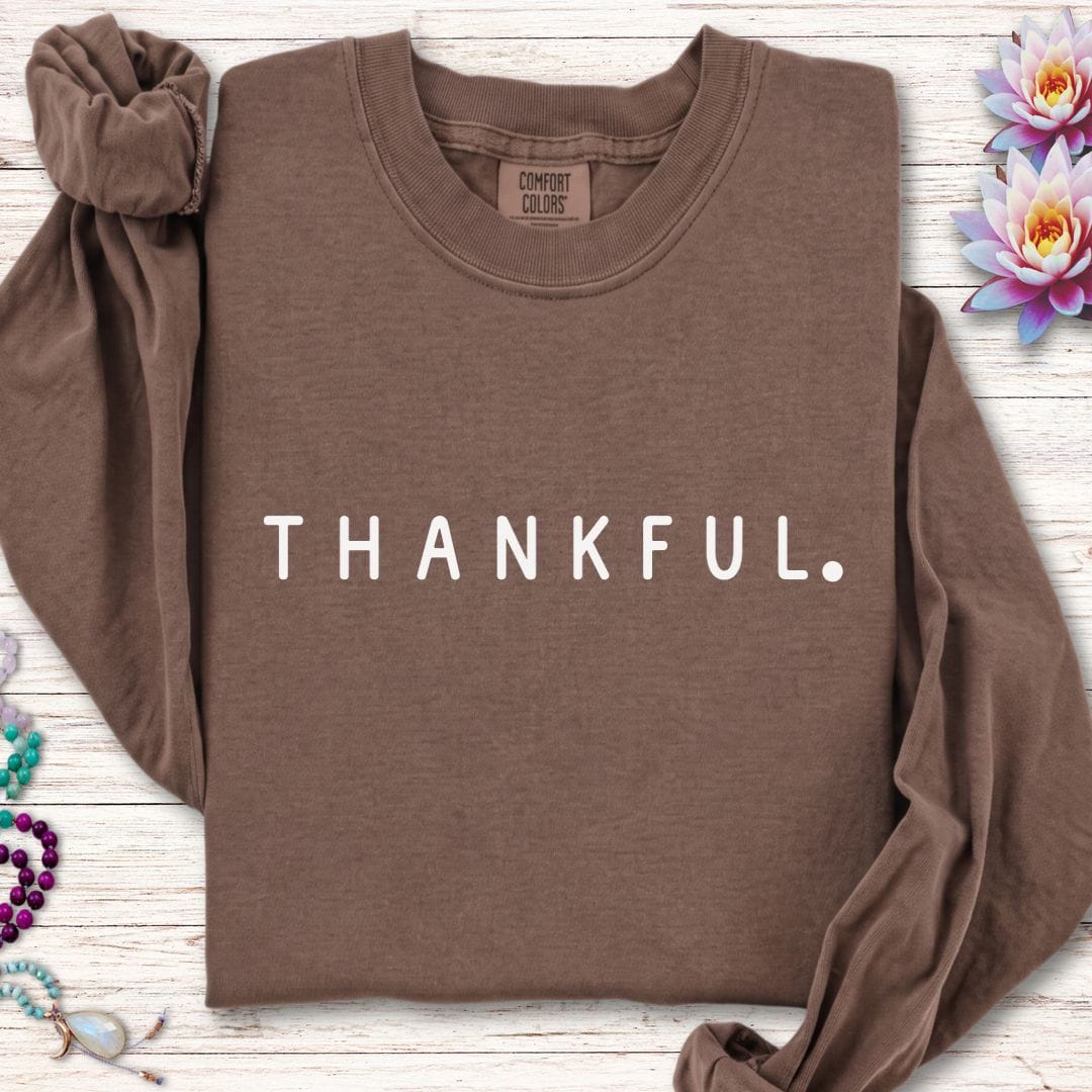 Thankful Long Sleeve Tee Espresso