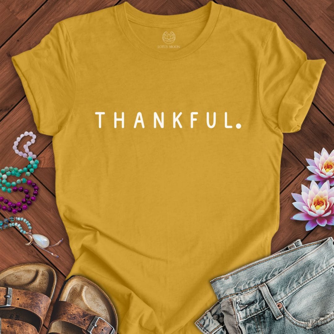 Thankful Tee Heather Mustard