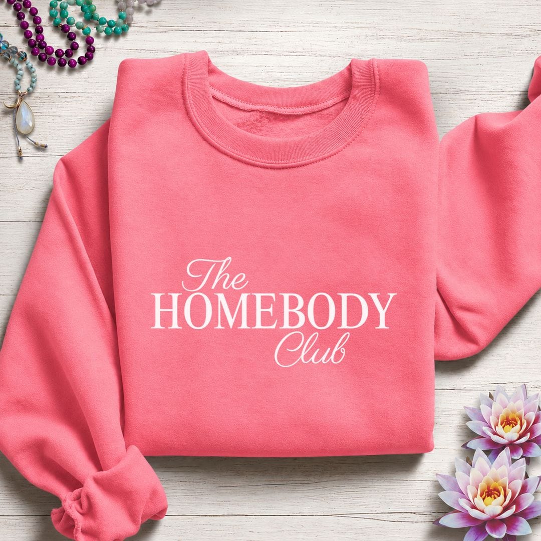 Printify Sweatshirt The Homebody Club Sweatshirt S / Safety Pink