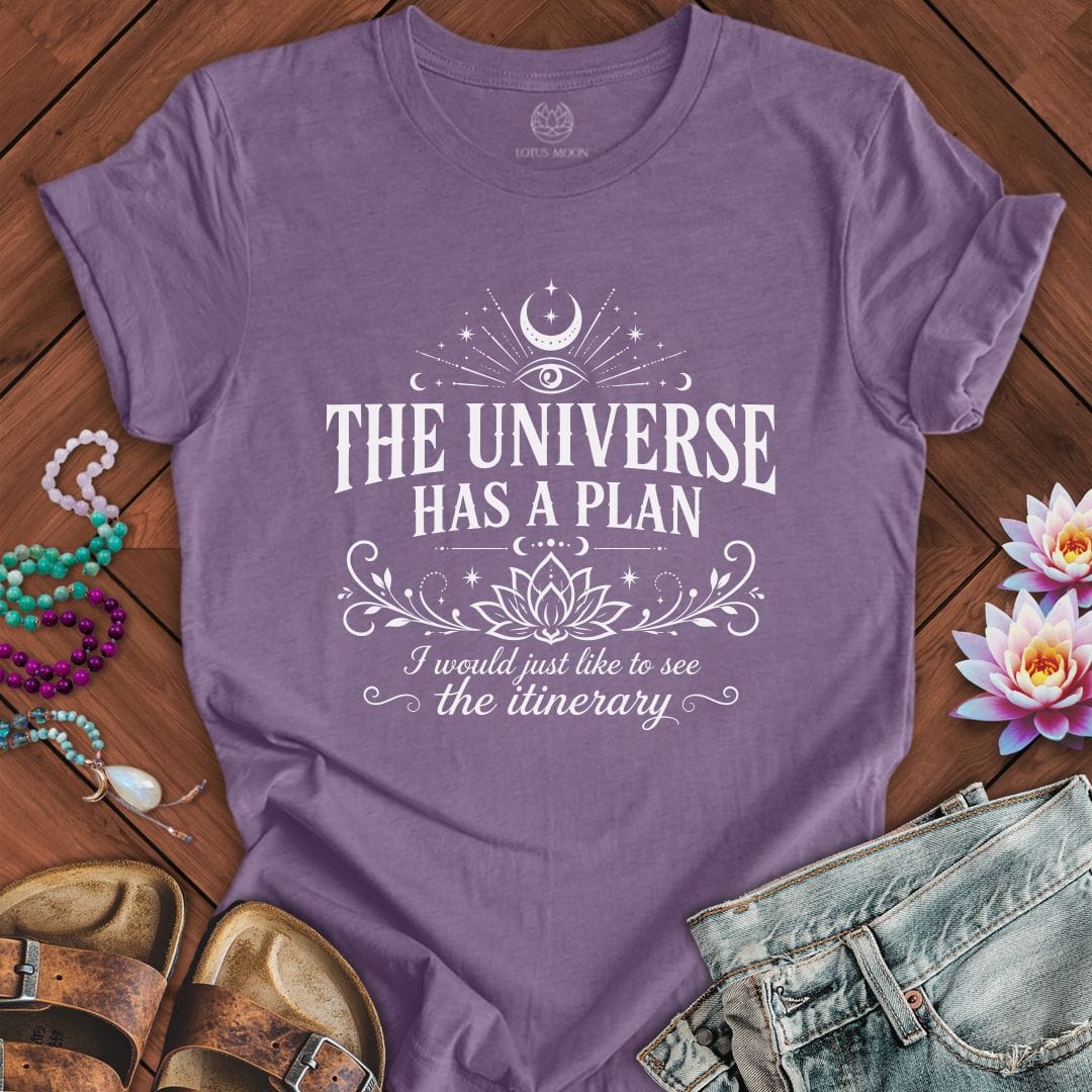 Printify T-Shirt The Itinerary Tee Heather Purple / S
