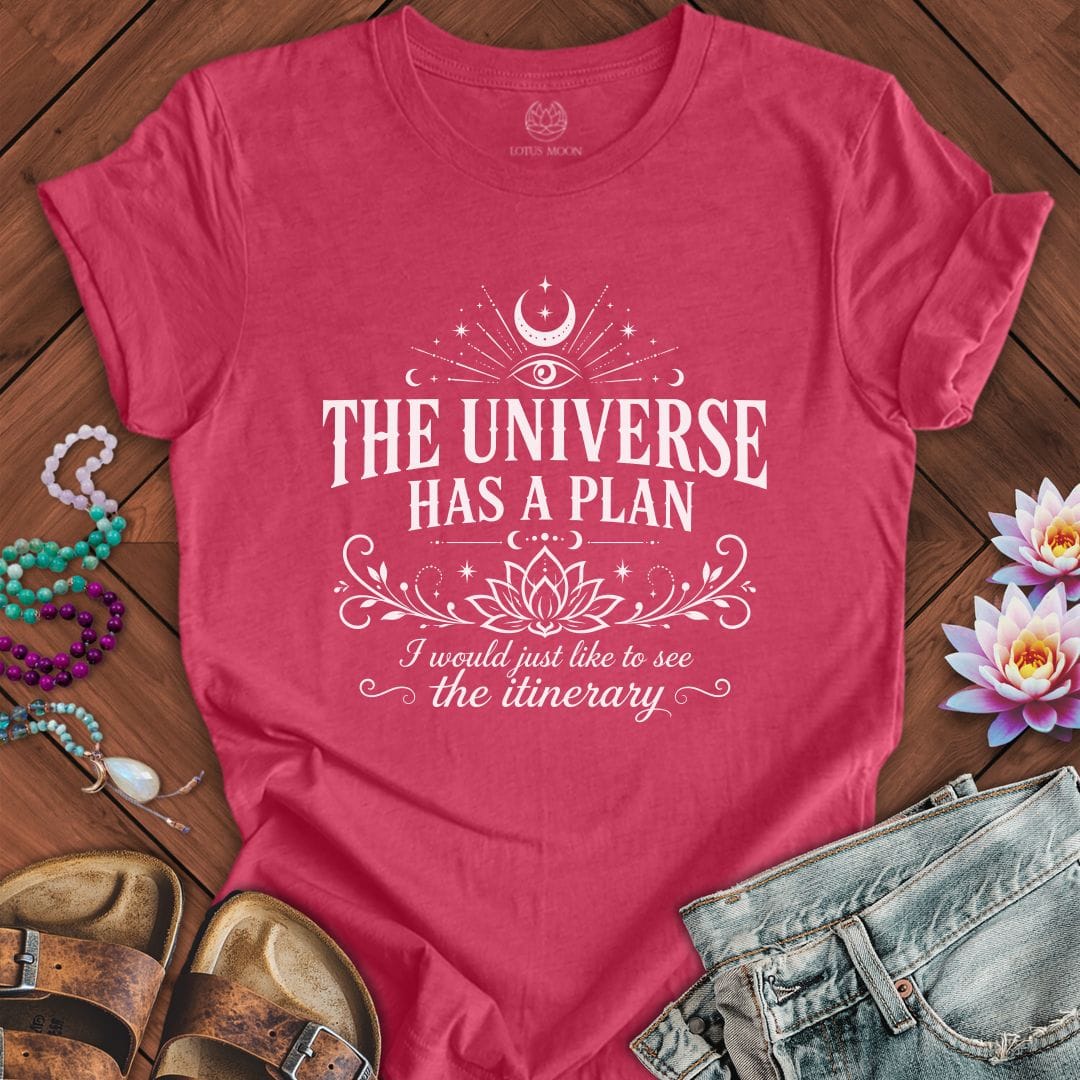 Printify T-Shirt The Itinerary Tee Heather Raspberry / S