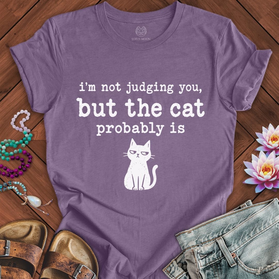 Printify T-Shirt The Judgemental Cat Tee Heather Purple / S
