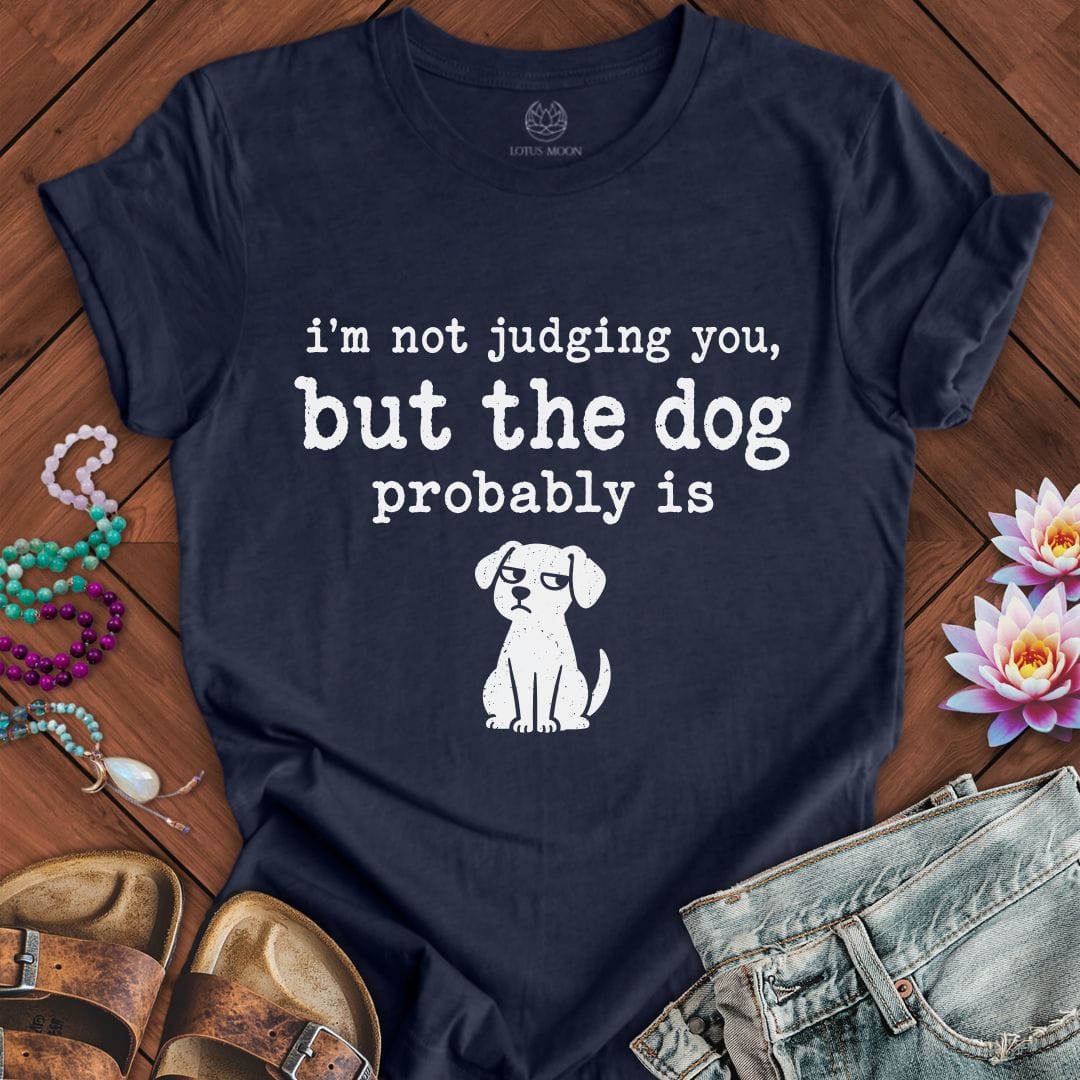 The Judgmental Dog Tee Heather Midnight Navy